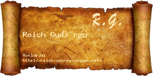Reich György névjegykártya